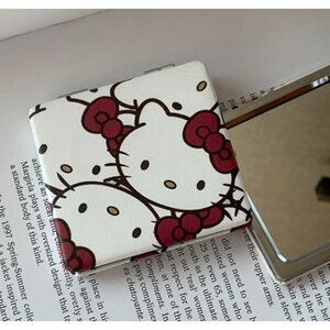 Hello Kitty Mini Folding Compact Mirror – Double-Sided Travel Makeup Mirror
